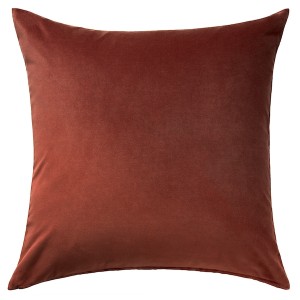 IKEA SANELA cushion cover, 26x26 in Red / Brown, Ikea Outlet | 6938MCKEI