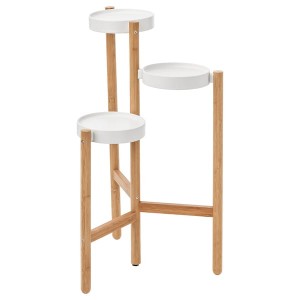 IKEA SATSUMAS White Bamboo Plant Stand - 3 Tier - Popular, Ikea Outlet | 4567UIKNB