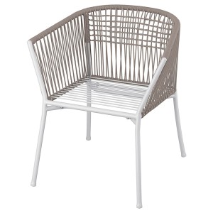 IKEA SEGERÖN armchair, outdoor White / Beige, Ikea Outlet | 1896YHAUJ
