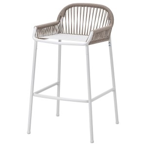 IKEA SEGERÖN bar stool, outdoor, white/beige, 28 3/4 in, Ikea Outlet | 8531ZFMAN