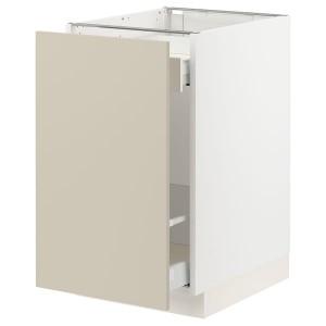IKEA SEKTION / MAXIMERA base cab f recycling/1 door, 18x24x30 in White / Havstorp Beige, Ikea Outlet | 8463SWTHI