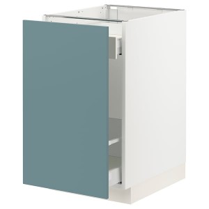 IKEA SEKTION / MAXIMERA base cab f recycling/1 door, 18x24x30 in White / Havstorp Turquoise, Ikea Outlet | 1845FDITX