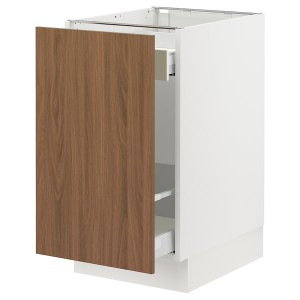 IKEA SEKTION / MAXIMERA base cab f recycling/1 door, 18x24x30 in White / Tistorp Brown Walnut Effect, Ikea Outlet | 4092ZUCBK