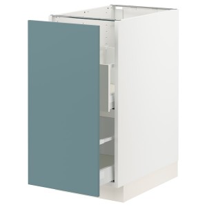 IKEA SEKTION / MAXIMERA base cab f recycling/1 door, 15x24x30 in White / Havstorp Turquoise, Ikea Outlet | 4173VQOLW