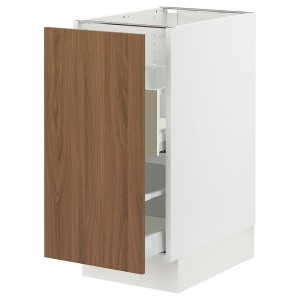 IKEA SEKTION / MAXIMERA base cab f recycling/1 door, 15x24x30 in White / Tistorp Brown Walnut Effect, Ikea Outlet | 5934IRSPF