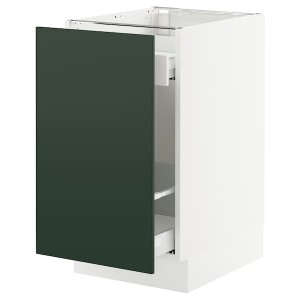 IKEA SEKTION / MAXIMERA base cab f recycling/1 door, 18x24x30 in White / Havstorp Deep Green, Ikea Outlet | 7415XTIMH
