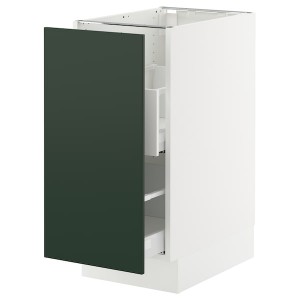 IKEA SEKTION / MAXIMERA base cab f recycling/1 door, 15x24x30 in White / Havstorp Deep Green, Ikea Outlet | 3148TKRGD