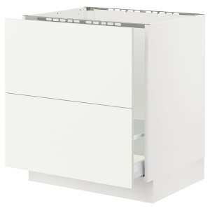IKEA SEKTION / MAXIMERA base cab f sink/recycling/2 fronts, white/Vallstena white, 30x24x30 in, Ikea Outlet | 5841XRVBS