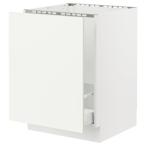 IKEA SEKTION / MAXIMERA base cab f sink/recycling, 24x24x30 in White / Vallstena White, Ikea Outlet | 3591QRZLW