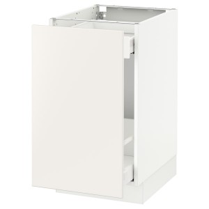 IKEA SEKTION / MAXIMERA base cabinet for sorting + 1 door, white/Veddinge white, 18x24x30 in, Ikea Outlet | 9643FZMXO