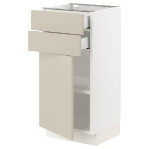 IKEA SEKTION / MAXIMERA base cabinet w door/2 drawers, 15x15x30 in White / Havstorp Beige, Ikea Outlet | 0614OCEIK