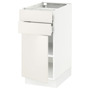 IKEA SEKTION / MAXIMERA base cabinet w door/2 drawers, 15x24x30 in White / Veddinge White, Ikea Outlet | 4763VZRQP