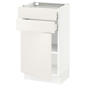 IKEA SEKTION / MAXIMERA base cabinet w door/2 drawers, 18x15x30 in White / Veddinge White, Ikea Outlet | 5712BMAQP