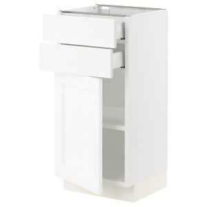 IKEA SEKTION / MAXIMERA base cabinet w door/2 drawers, 15x15x30 in White Enköping / White Wood Effect, Ikea Outlet | 1753JEXOQ