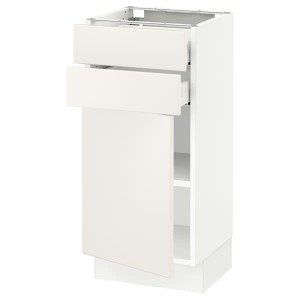 IKEA SEKTION / MAXIMERA base cabinet w door/2 drawers, 15x15x30 in White / Veddinge White, Ikea Outlet | 5982OMCTV
