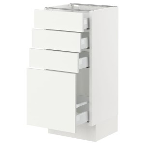 IKEA SEKTION / MAXIMERA base cabinet with 4 drawers, 15x15x30 in White / Vallstena White, Ikea Outlet | 0149CVHRU