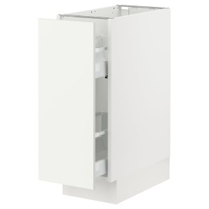 IKEA SEKTION / MAXIMERA base cabinet with pull-out storage, 12x24x30 in White / Vallstena White, Ikea Outlet | 7924WOHXK