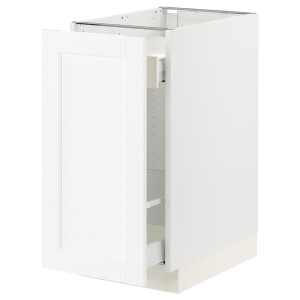 IKEA SEKTION / MAXIMERA base cabinet with pull-out storage, 15x24x30 in White Enköping / White Wood Effect, Ikea Outlet | 8037TSMBW