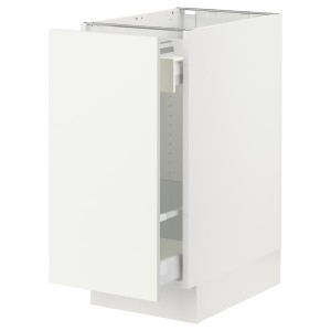 IKEA SEKTION / MAXIMERA base cabinet with pull-out storage, 15x24x30 in White / Vallstena White, Ikea Outlet | 2510UHPAF