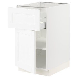 IKEA SEKTION / MAXIMERA base cabinet with drawer/door, 18x24x30 in White Enköping / White Wood Effect, Ikea Outlet | 6591FYBJM