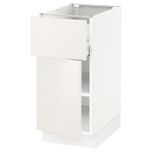 IKEA SEKTION / MAXIMERA base cabinet with drawer/door, 15x24x30 in White / Veddinge White, Ikea Outlet | 2673TOWLR