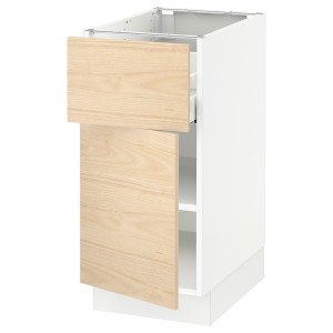 IKEA SEKTION / MAXIMERA base cabinet with drawer/door, 15x24x30 in White / Askersund Light Ash Effect, Ikea Outlet | 0915HCLTQ