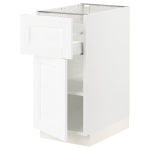 IKEA SEKTION / MAXIMERA base cabinet with drawer/door, 15x24x30 in White Enköping / White Wood Effect, Ikea Outlet | 6158WAFKU