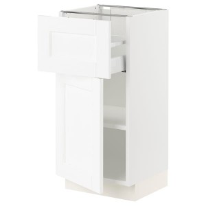 IKEA SEKTION / MAXIMERA base cabinet with drawer/door, 15x15x30 in White Enköping / White Wood Effect, Ikea Outlet | 2639HXDFU