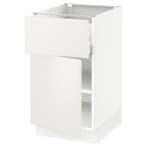 IKEA SEKTION / MAXIMERA base cabinet with drawer/door, 18x24x30 in White / Veddinge White, Ikea Outlet | 8529OUPVQ