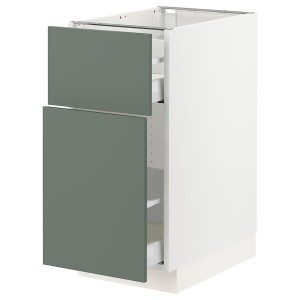 IKEA SEKTION / MAXIMERA base cabinet/p-out storage/drawer, 15x24x30 in White / Bodarp Gray / Green, Ikea Outlet | 5463ZWUEA