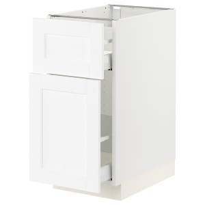 IKEA SEKTION / MAXIMERA base cabinet/p-out storage/drawer, 15x24x30 in White Enköping / White Wood Effect, Ikea Outlet | 6597ROESJ