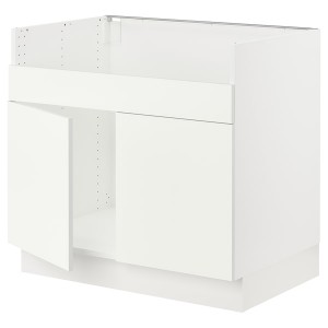 IKEA SEKTION base cab f HAVSEN double bowl sink, 36x24x30 in White / Vallstena White, Ikea Outlet | 7650BFAYH