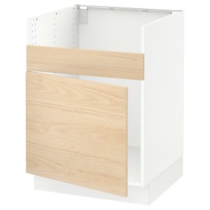 IKEA SEKTION base cab f HAVSEN single bowl sink, 24x24x30 in White / Askersund Light Ash Effect, Ikea Outlet | 3602MRJTX