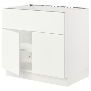 IKEA SEKTION base cab f cooktop/int extr 2 doors, white/Vallstena white, 36x24x30 in, Ikea Outlet | 0712FUSRM