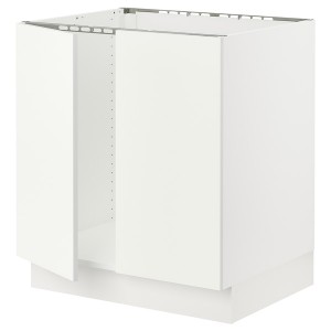 IKEA SEKTION base cabinet for sink + 2 doors, 30x24x30 in White / Vallstena White, Ikea Outlet | 9081JYRZS