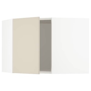 IKEA SEKTION corner wall cabinet, 26x15x20 in White / Havstorp Beige, Ikea Outlet | 1098RPBAM