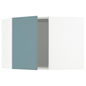 IKEA SEKTION corner wall cabinet, 26x15x20 in White / Havstorp Turquoise, Ikea Outlet | 0238IFOWZ