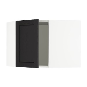IKEA SEKTION corner wall cabinet, 26x15x20 in White / Lerhyttan Black Stained, Ikea Outlet | 9037PXAUY