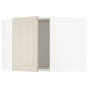 IKEA SEKTION corner wall cabinet, 26x15x20 in White / Stensund Beige, Ikea Outlet | 3582ZTCJL