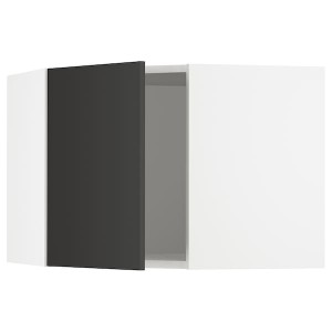 IKEA SEKTION corner wall cabinet, 26x15x20 in White / Nickebo Matte Anthracite, Ikea Outlet | 3219HQKAF
