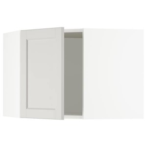 IKEA SEKTION corner wall cabinet, 26x15x20 in White / Lerhyttan Light Gray, Ikea Outlet | 5328MFWBG