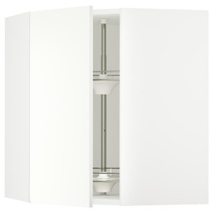 IKEA SEKTION corner wall cabinet with carousel, 26x15x30 in White / Vallstena White, Ikea Outlet | 5361KRTUV