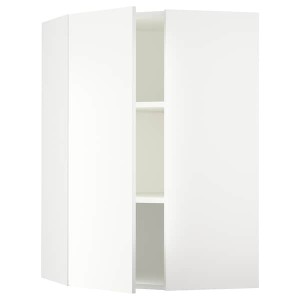 IKEA SEKTION corner wall cabinet with shelves, 26x15x40 in White / Vallstena White, Ikea Outlet | 7286YHKBI