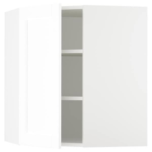 IKEA SEKTION corner wall cabinet with shelves, 26x15x30 in White Enköping / White Wood Effect, Ikea Outlet | 5092HGEUO