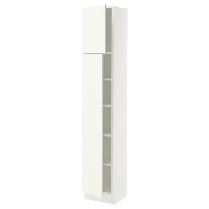 IKEA SEKTION high cabinet with shelves/2 doors, white/Vallstena white, 15x15x80 in, Ikea Outlet | 5809FZAOR