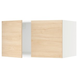 IKEA SEKTION top cab f fridge/freezer w 2 doors, 36x24x20 in White / Askersund Light Ash Effect, Ikea Outlet | 0791ZLDQO