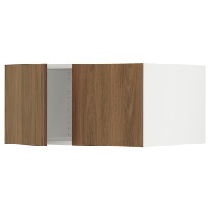IKEA SEKTION top cab f fridge/freezer w 2 doors, 30x24x15 in White / Tistorp Brown Walnut Effect, Ikea Outlet | 4315DRFYC