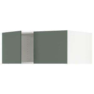 IKEA SEKTION top cab f fridge/freezer w 2 doors, 36x24x15 in White / Bodarp Gray / Green, Ikea Outlet | 3254MZIKX