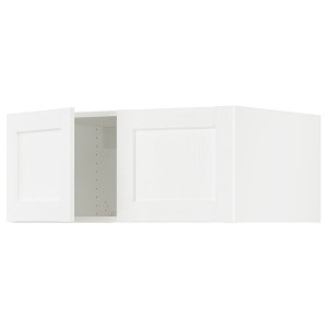IKEA SEKTION top cab f fridge/freezer w 2 doors, 36x24x15 in White Enköping / White Wood Effect, Ikea Outlet | 6127XODSM