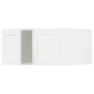IKEA SEKTION top cab f fridge/freezer w 2 doors, 30x24x15 in White Enköping / White Wood Effect, Ikea Outlet | 7821DHWZU